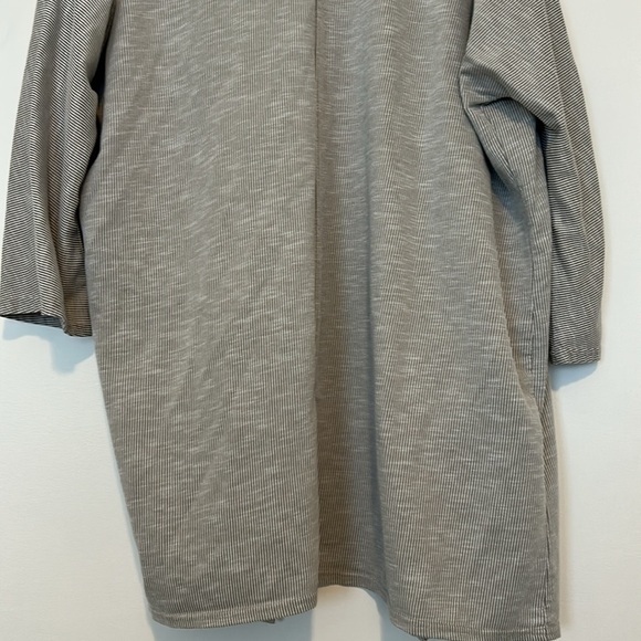 Donni Gray Striped Open Front Cardigan, One Size Fits All - Picture 8 of 9